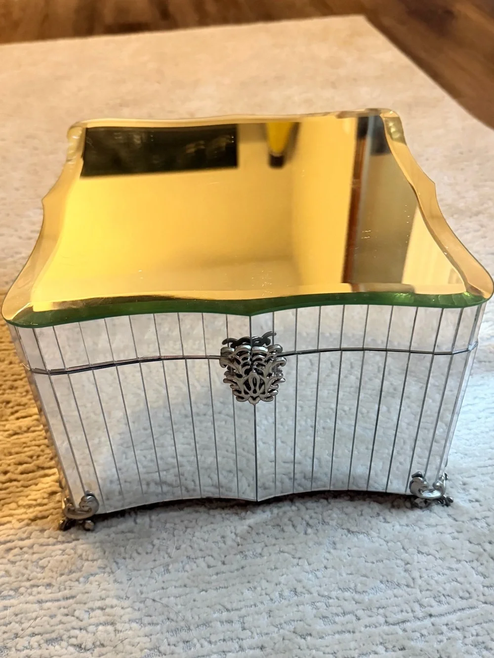 Vintage BOMBAY 2004 Glamour Mirror Jewelry Box 9.75